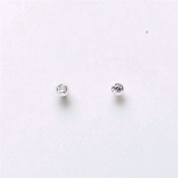 Ørestik sølv med zirkonia sten 2 mm1185