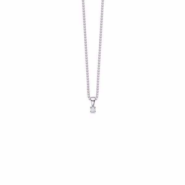 Diamant vedhæng i 14 kt hvidguld med 0,08 WSI diamant