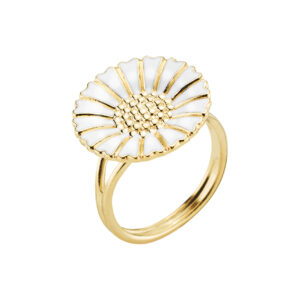 MARGUERIT-RING-FORGYLDT-18MM-MED-HVID-EMALJE-925-907018-M-2646