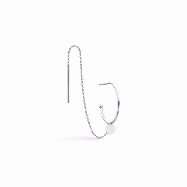 Kæde ørering i sølv med plade til 2 huller i ørene Seville Jewelry 11352
