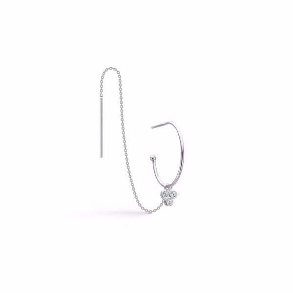 Kæde ørering i sølv med zirkonia sten til 2 huller i ørene Seville Jewelry 11353