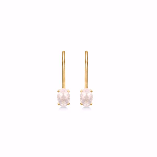 G&S Design bøjle øreringe m. rosa kvarts 8367