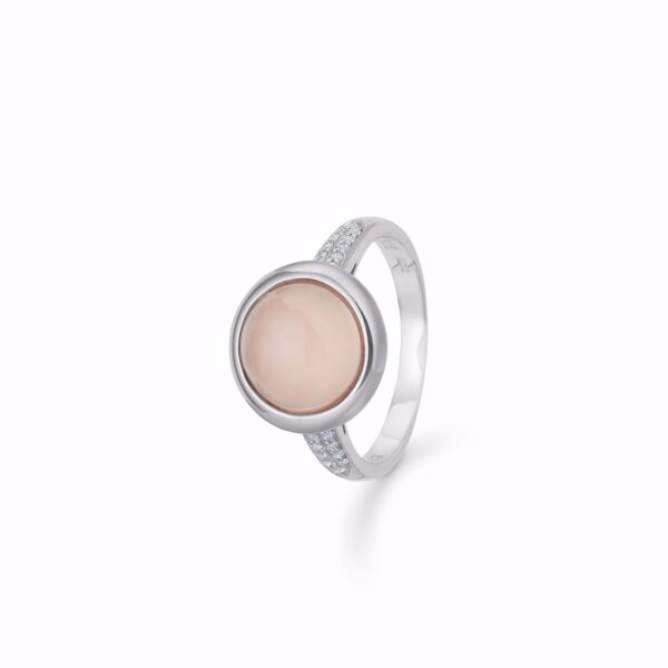 Guld & Sølv Design sølv ring m. kalcedon 1960
