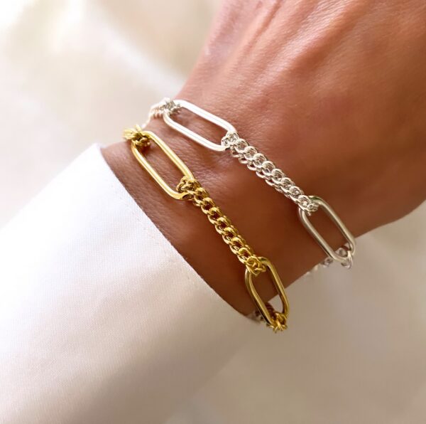 8967 Seville armbånd sølv & forgyldt sølv - chunky bracelet
