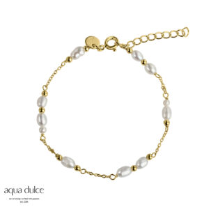 Aqua Dulce perle armbånd CARA forgyldt 4605