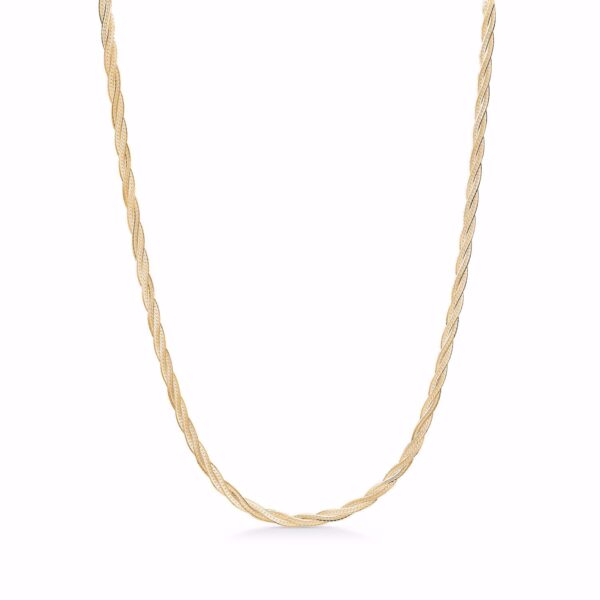 Seville jewelry 8973-42-F Flettet flad slange halskæde