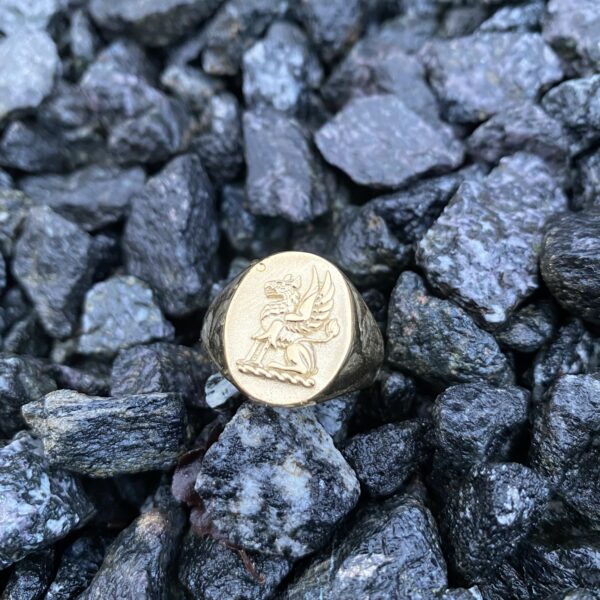 G&S Design guldfarvet signet ring til mænd 2638 - Image 2