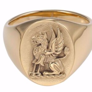 G&S Design guldfarvet signet ring til mænd 2638