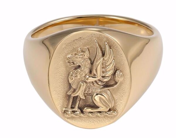 G&S Design guldfarvet signet ring til mænd 2638