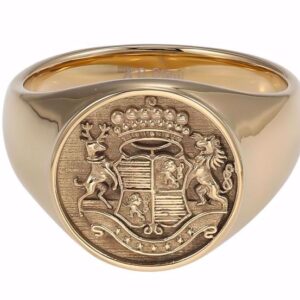 G&S Design guldfarvet stål signet ring til mænd 2640