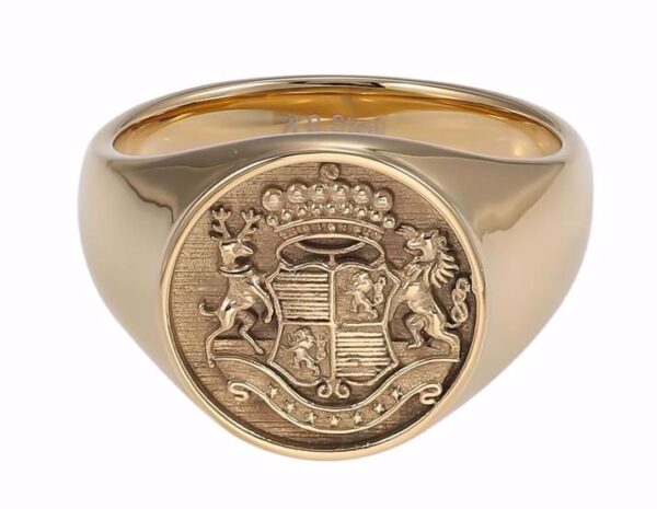 G&S Design guldfarvet stål signet ring til mænd 2640