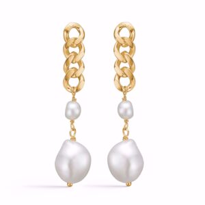 G&S Design perle øreringe forgyldt sølv 11428