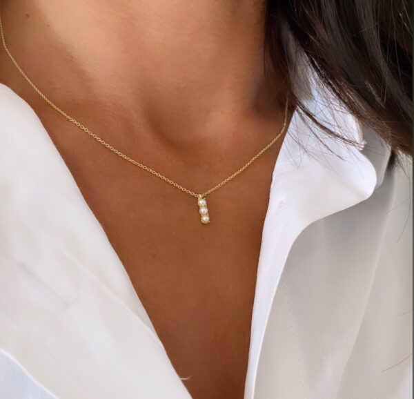 Seville Jewelry forgyldt halskæde med ferskvandsperler 1992-3