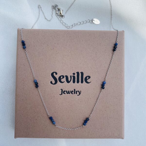 Seville Jewelry sølv halskæde med blå kvarts 8993/45
