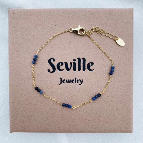 Seville Jewelry forgyldt armbånd med blå kvarts 8993/F