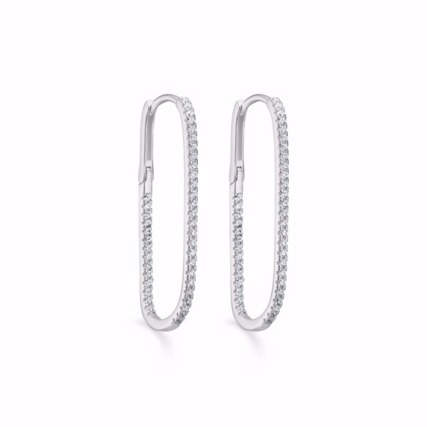 Seville Jewelry 30mm sølv aflange creoler 11448
