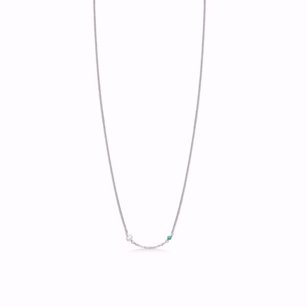 Seville Jewelry halskæde med turkis & ferskvandsperle 8991/45