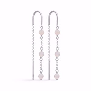 Seville Jewelry ørekæder med rosa kvarts sølv 11439