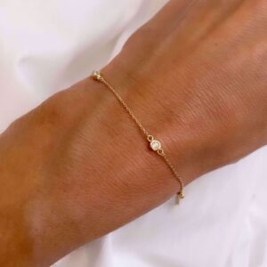 Guld & Sølv Design 8kt guld armbånd med zirkonia 9248/08