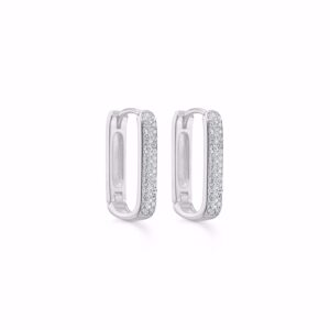 Seville Jewelry sølv 18mm zirkonia creoler 11450