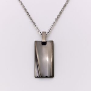 Halskæde til mænd sort plade vedhæng stål 3999
