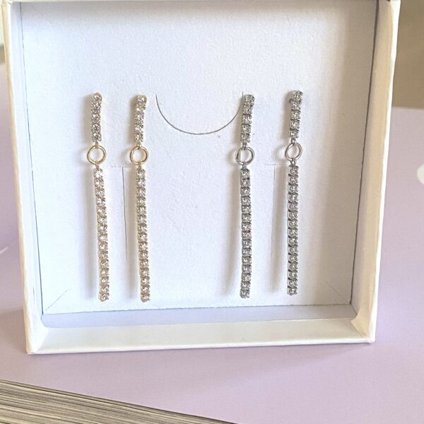 Seville Jewelry aflange zirkonia øreringe forgyldt 11499/F - Image 3