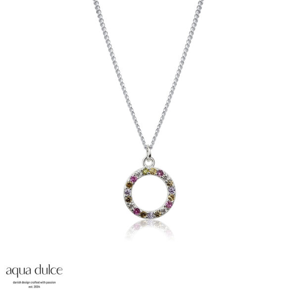 Aqua Dulce halskæde pastel circle sølv 4792