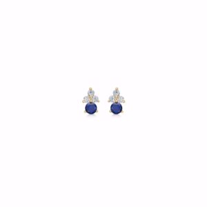 Seville Jewelry forgyldte ørestikker blå zirkonia 11507/F