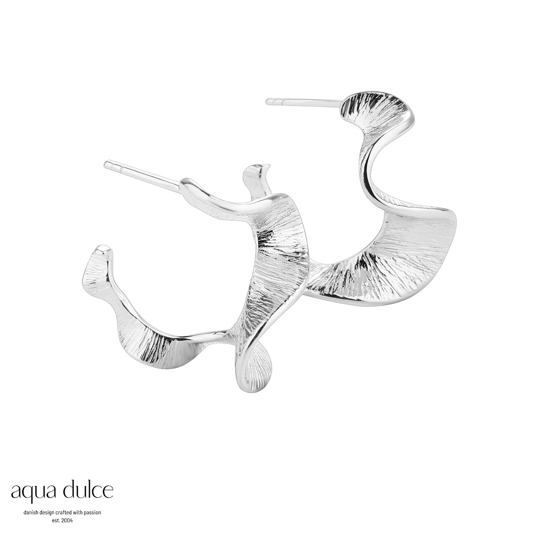 aqua dulce rhumba hoops i sølv med buer og linier