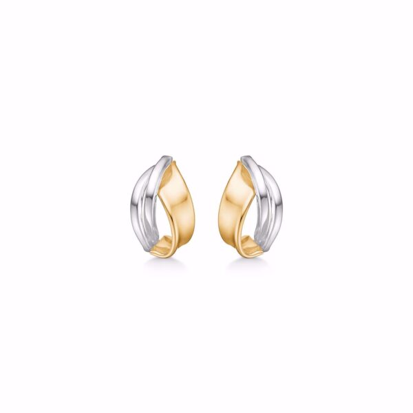 Guld & Sølv Design 2 farvet 8kt guld øreringe 5672/08
