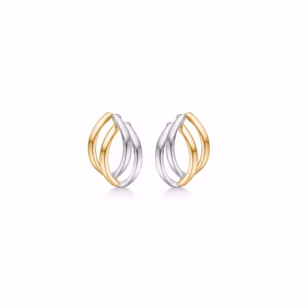 Guld & Sølv Design 2 farvet guld øreringe 5670/08