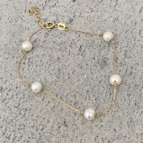 Guld & Sølv Design perle armbånd 8kt guld 9268/08