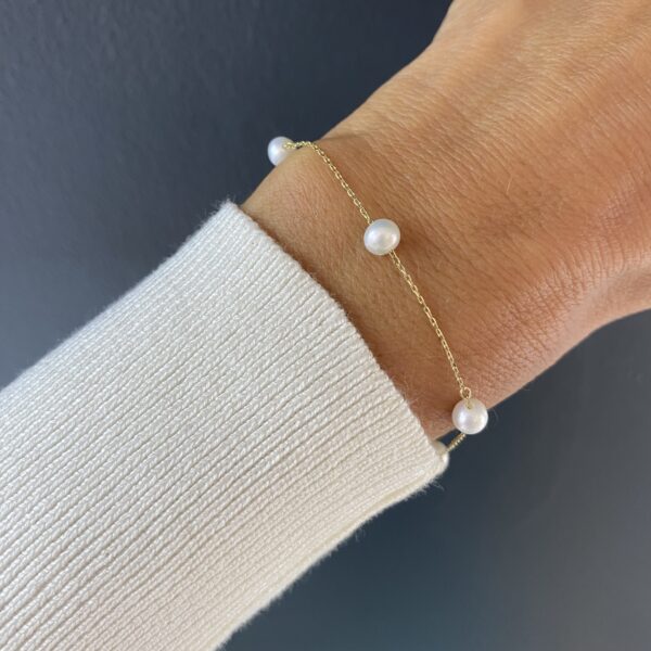 Guld & Sølv Design perle armbånd 8kt guld 9268/08 - Billede 3