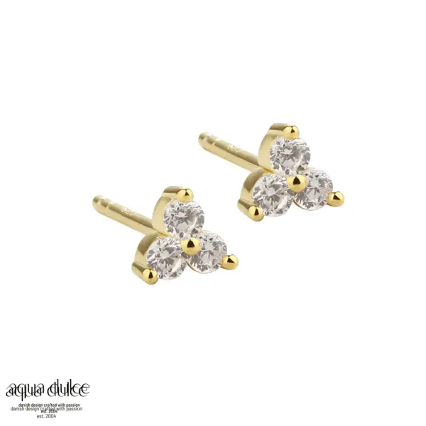 Aqua Dulce GUNNVA WHITE ørestikker forgyldt 5400