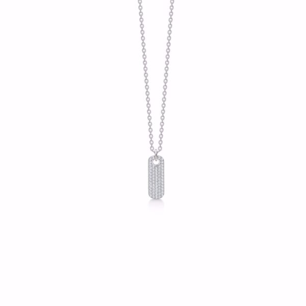 Seville Jewelry halskæde m. zirkonia plade vedhæng 30115