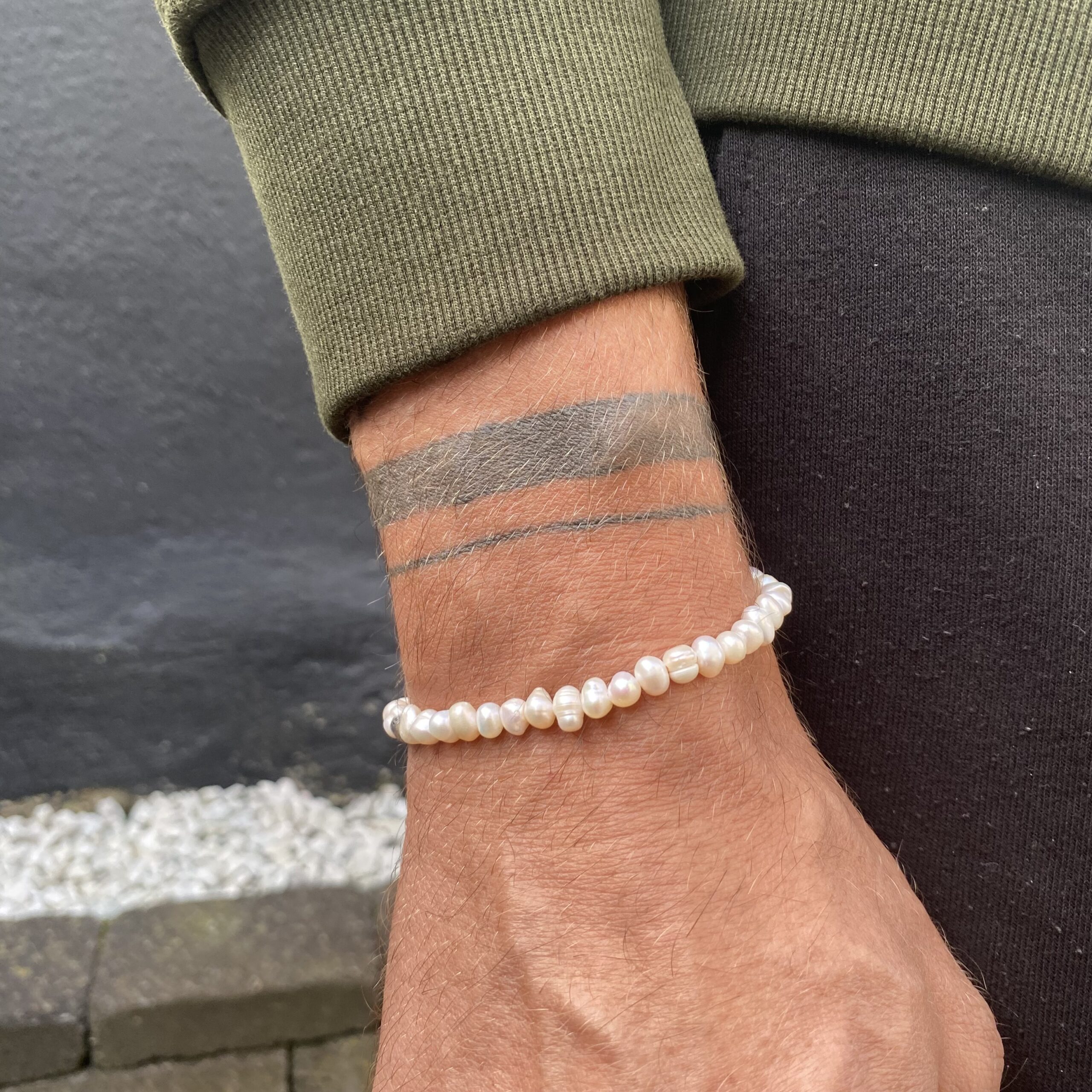 Frank1967 herre ferskvands perle armbånd 7FB-0715