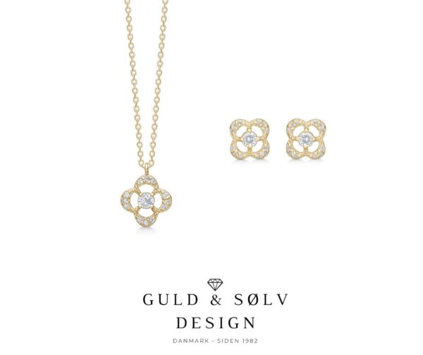 Guld & Sølv Design - Forgyldte zirkonia ørestikker 2017/1/F - Image 2