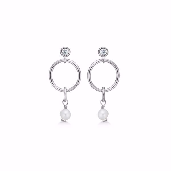 Seville Jewelry øreringe m. perle & zirkonia sten 11532