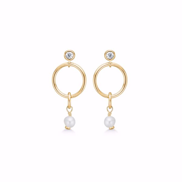 Seville Jewelry øreringe m. perle & zirkonia sten 11532-F