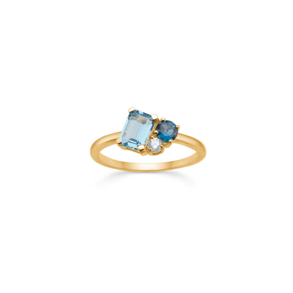 Guld & Sølv Design 8kt guldring m. topas & zirkonia 6472/08