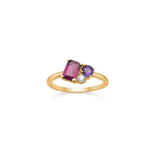 Guld & Sølv Design 8kt guldring med lilla sten 6473/08
