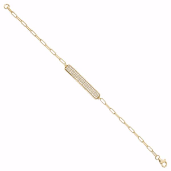 Armbånd med zirkonia plade i forgyldt sølv - Guld & Sølv Design 81013/F