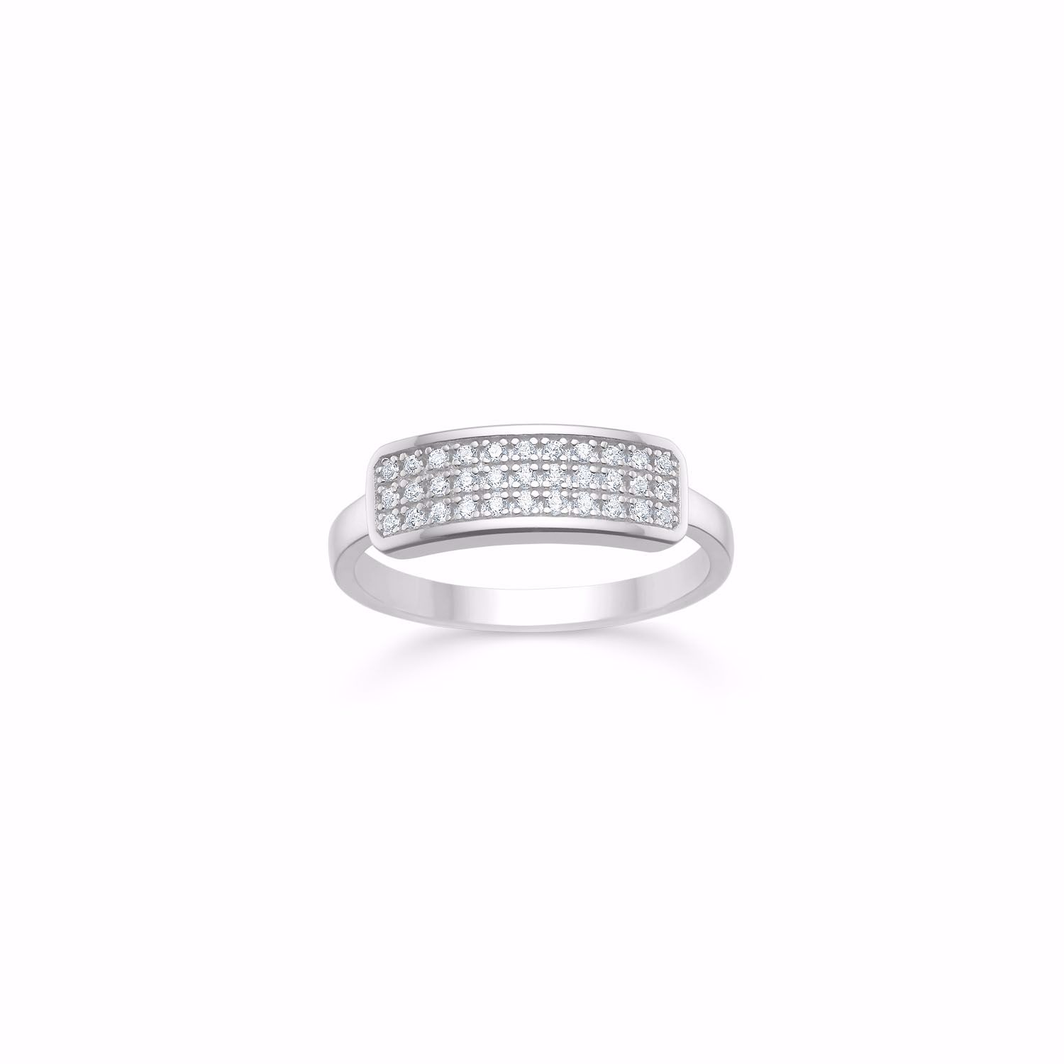 Plade ring i sølv med zirkonia sten - Guld & Sølv Design 2657