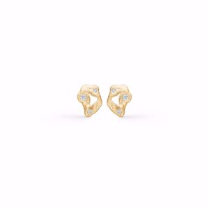 Seville Jewelry forgyldte ørestikker med ruflet overflade 11539/F