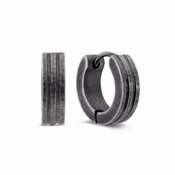Sorte stål creoler 3,8x13mm - Frank1967 7FE-0007