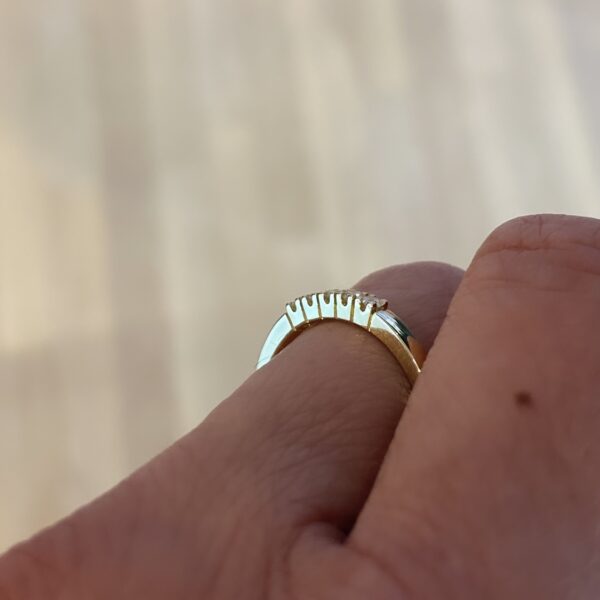 Alliance ring 8 kt guld med 5x0,03WPI diamanter - 6476/08 - Billede 3