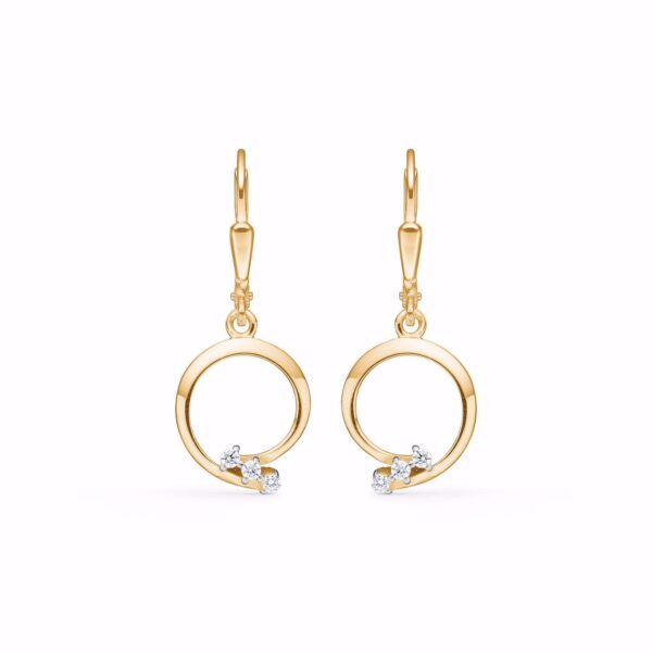 8 kt guld cirkel ørehængere - Guld & Sølv Design 8429/5/08