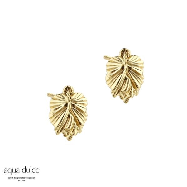 Aqua Dulce lille KOI blad øreringe forgyldt 5615