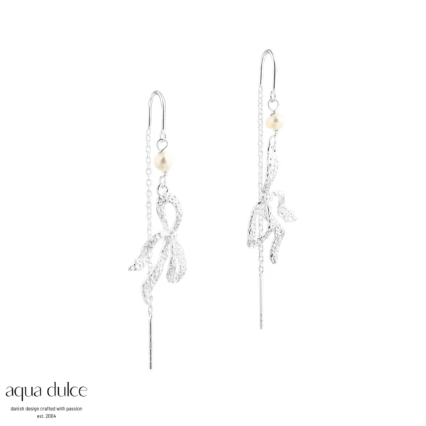 Aqua Dulce HANGING BOW sølv ørekæder 5858