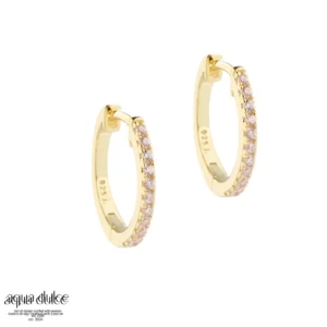 Aqua Dulce ROSE RAYA forgyldte creoler rosa zirkonia 5785
